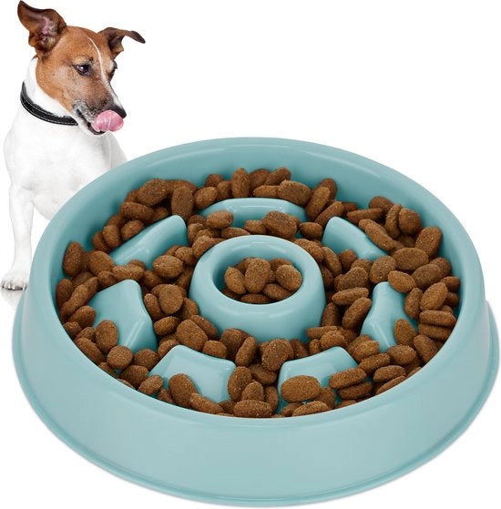 Bacetto per cani anti-schrocco - 550 ml - contro schiocchi - 550 ml - resistente a lavastoviglie - ciotola per cani - blu