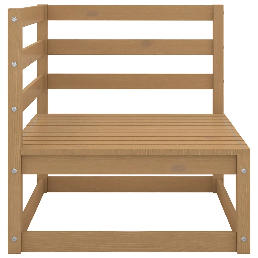 Set Divani da Giardino 2 pz Cuscini Marrone ambra Pino Massello 805748