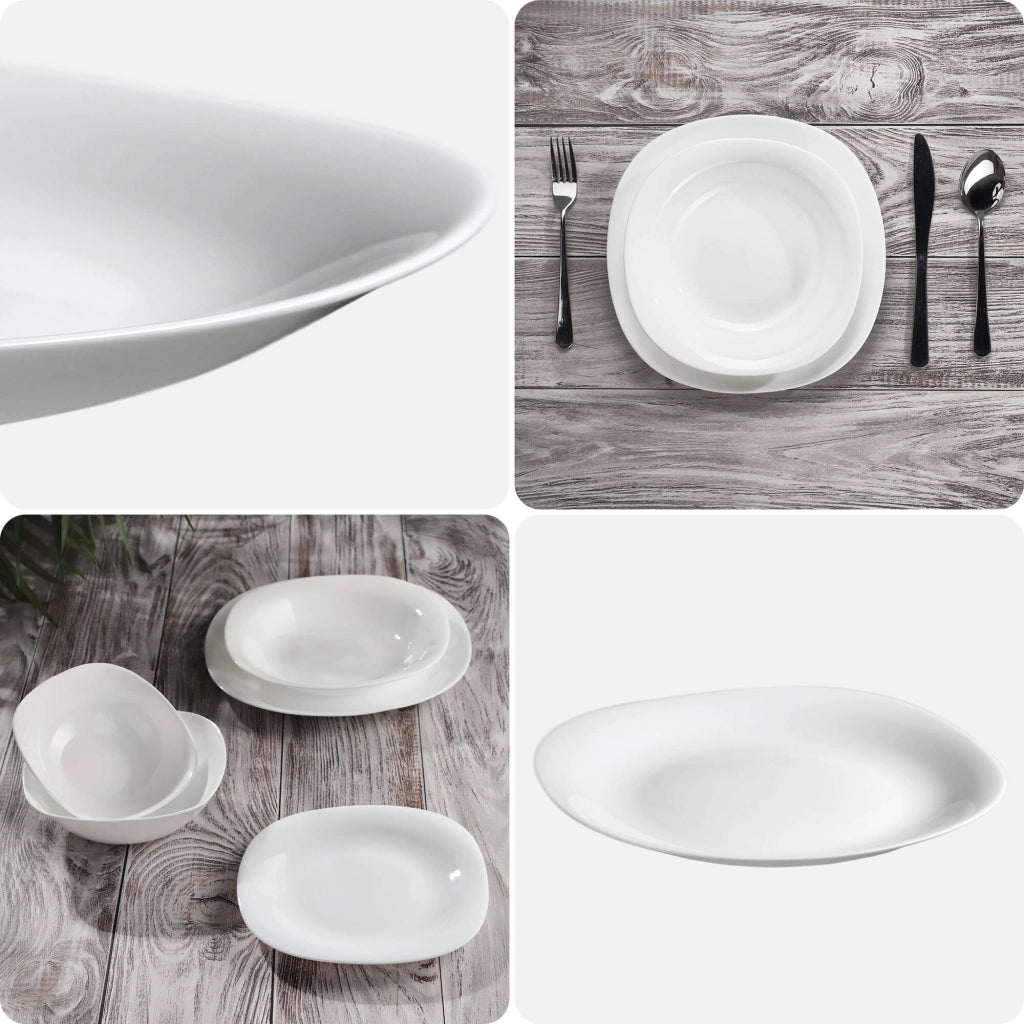 Servizio di stoviglie KADAX da 36 piatti, colore bianco