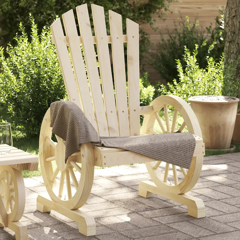 Sedia da patio-Sedia da Giardino Adirondack in Legno Massello di Abete 882129