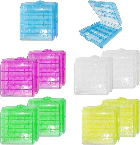 Scatola di contenimento per batterie - 10 pezzi, colorata e pratica per uso domestico, viaggi e attività all'aperto