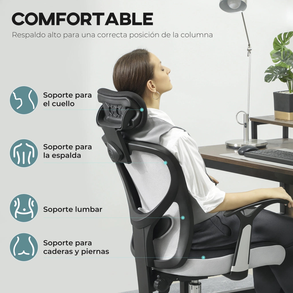 Sedia da ufficio girevole con schienale reclinabile ¨C zephmum ¨C grigio
