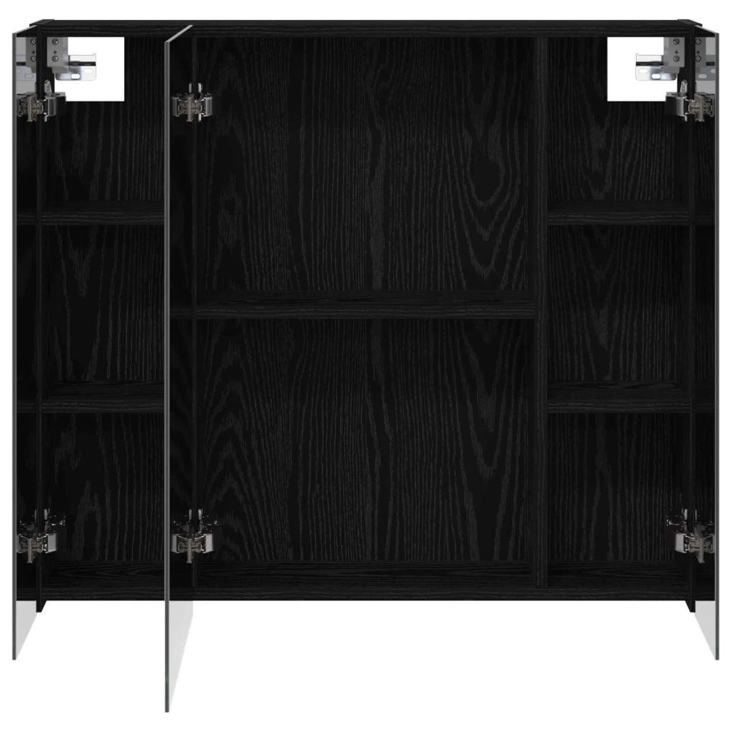 Mobiletto per specchio da bagno Rovere Nero 80 x 14.5 x 70 cm 889104
