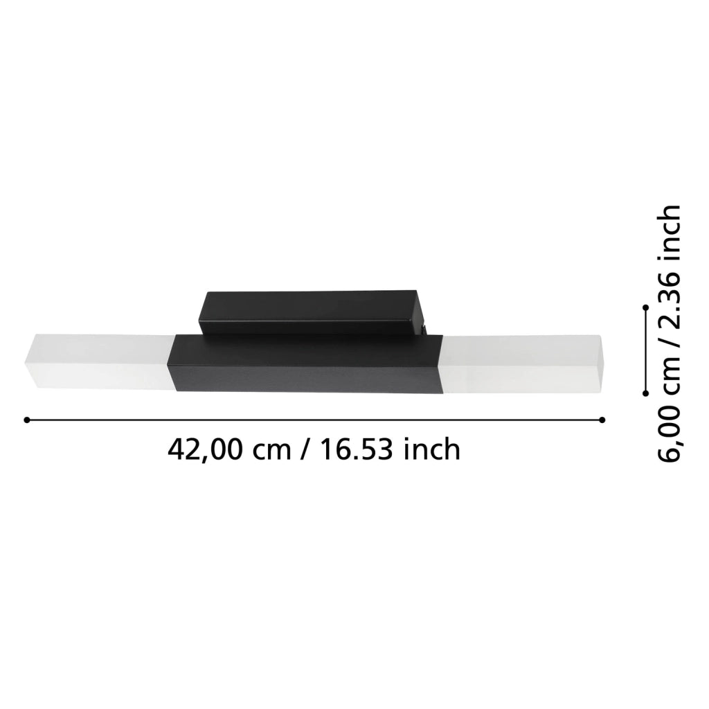 Applique Moderna Alcudia Alluminio Nero 2 Luci Led 5,5W