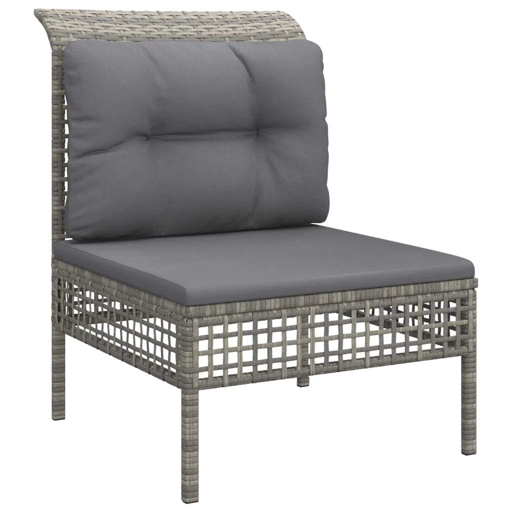 Set di mobili da giardino mobili da esterno set da 3 pezzi con cuscini resina intrecciata grigia 02_0015982