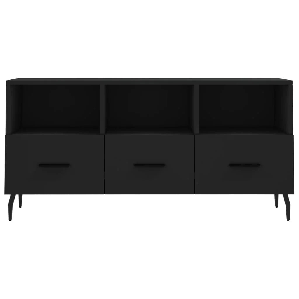 Mobile TV multimediale scaffale TV mobile TV sala da pranzo soggiorno camera da letto 102 x 36 x 50 cm legno ingegnerizzato nero 02_0025608