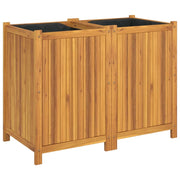 Aiuola rialzata/fioriera con rivestimento 100 x 50 x 75 cm legno massello di acacia marrone 02_0038119