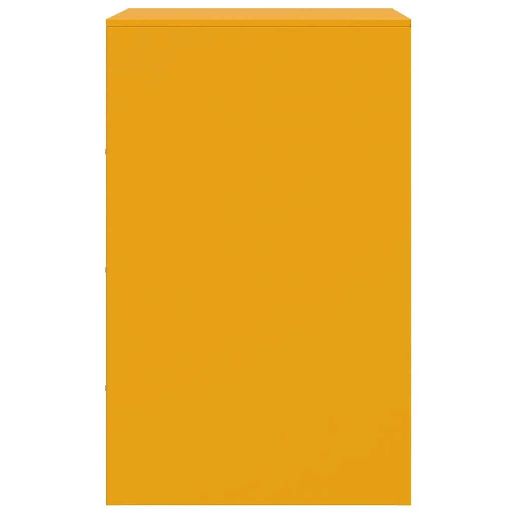 Comodini 2 pz-Set di 2 Tavolino da notte Giallo Senape 34,5x39x62 cm in Acciaio