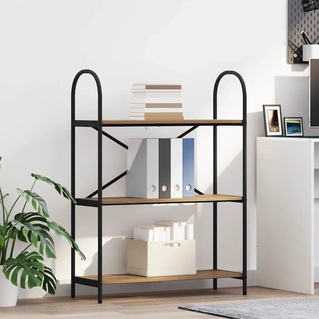 Libreria-Scaffale per Libri-Mobile di Stoccaggio Rovere artigianale 80 x 30 x 109 cm Legno multistrato 933600