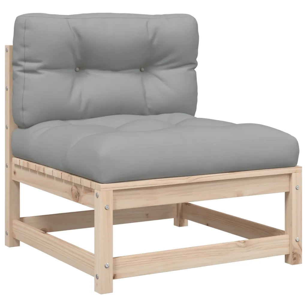 Set Divani Giardino 3 pz con Cuscini in Legno Massello di Pino