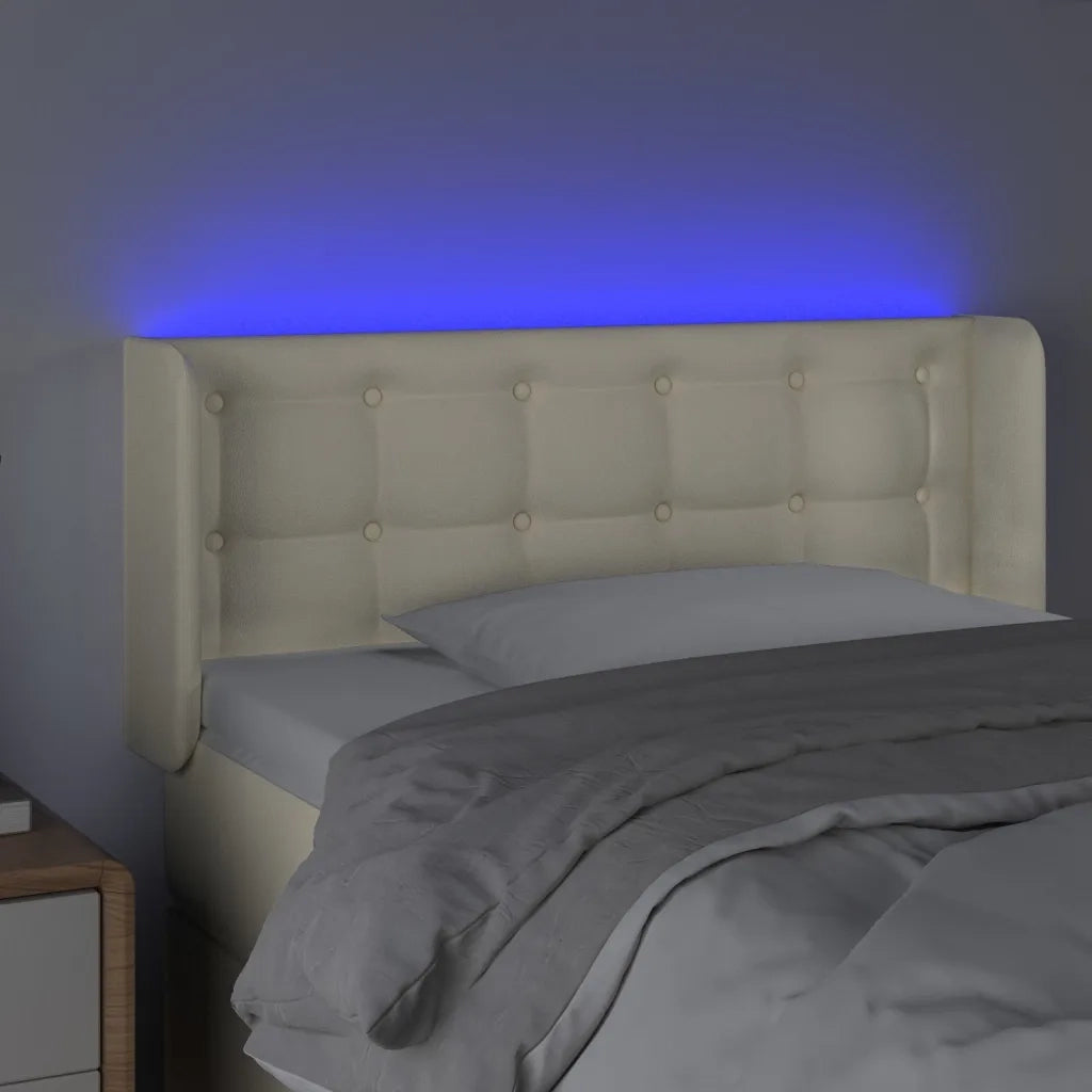 Testiera a LED Crema 93x16x78/88 cm in Similpelle 3123316