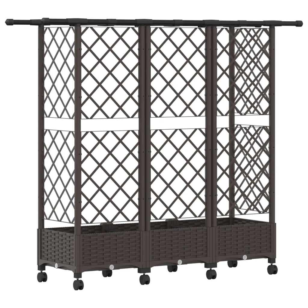 Letto Rialzato con Griglia e Tetto Marrone 164 x 40 x 127 cm PP 3423120