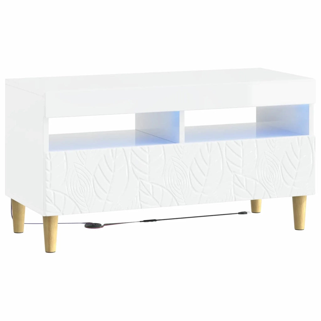 Mobile TV LED a 5 pezzi Bianco Lucido Legno ingegnerizzato 3416763