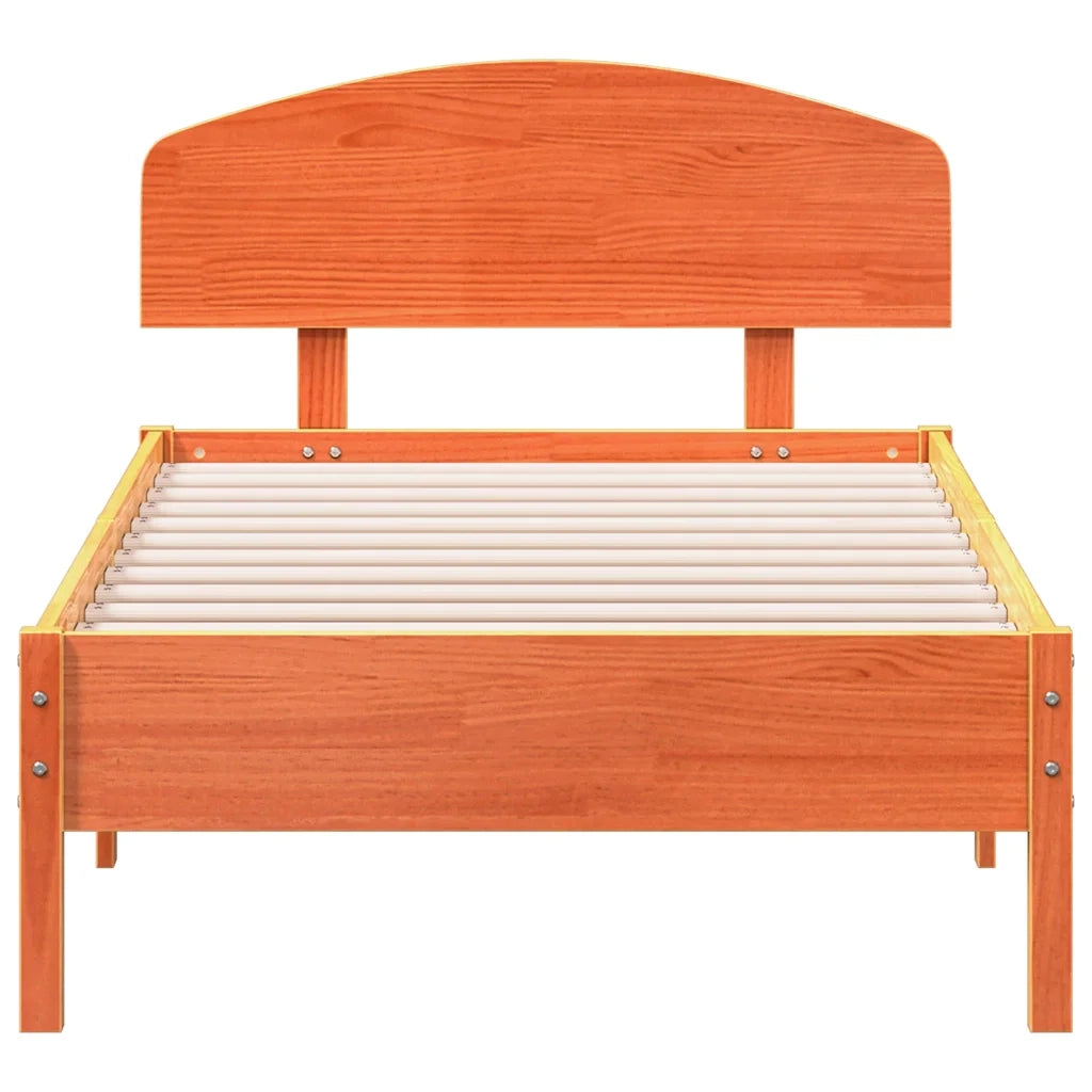 Letto senza Materasso Marrone Cera 75x190 cm in Legno di Pino 3207244