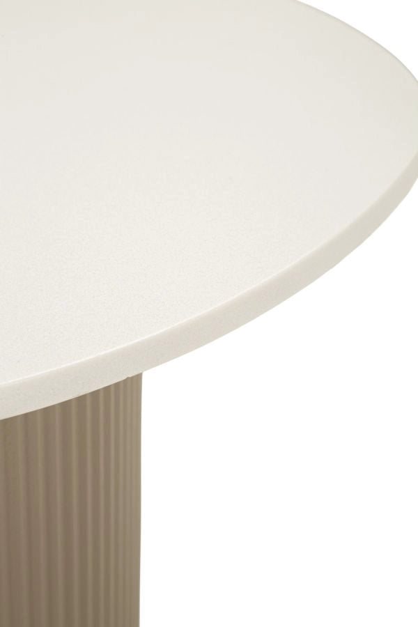 Tavolinetto Frankfurt Marble 46x48x39 cm in Metallo e MDF e Marmo Artificiale Grigio e Bianco