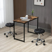 Sgabello girevole ?35;5x48-63 cm con ruote; altezza regolabile in similpelle nera