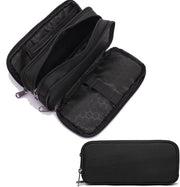 Etui con grande capacità, etui estetico con 3 compartimenti, borsa per la conservazione di penne, organizzatore per articoli da ufficio per donne e uomini, nero