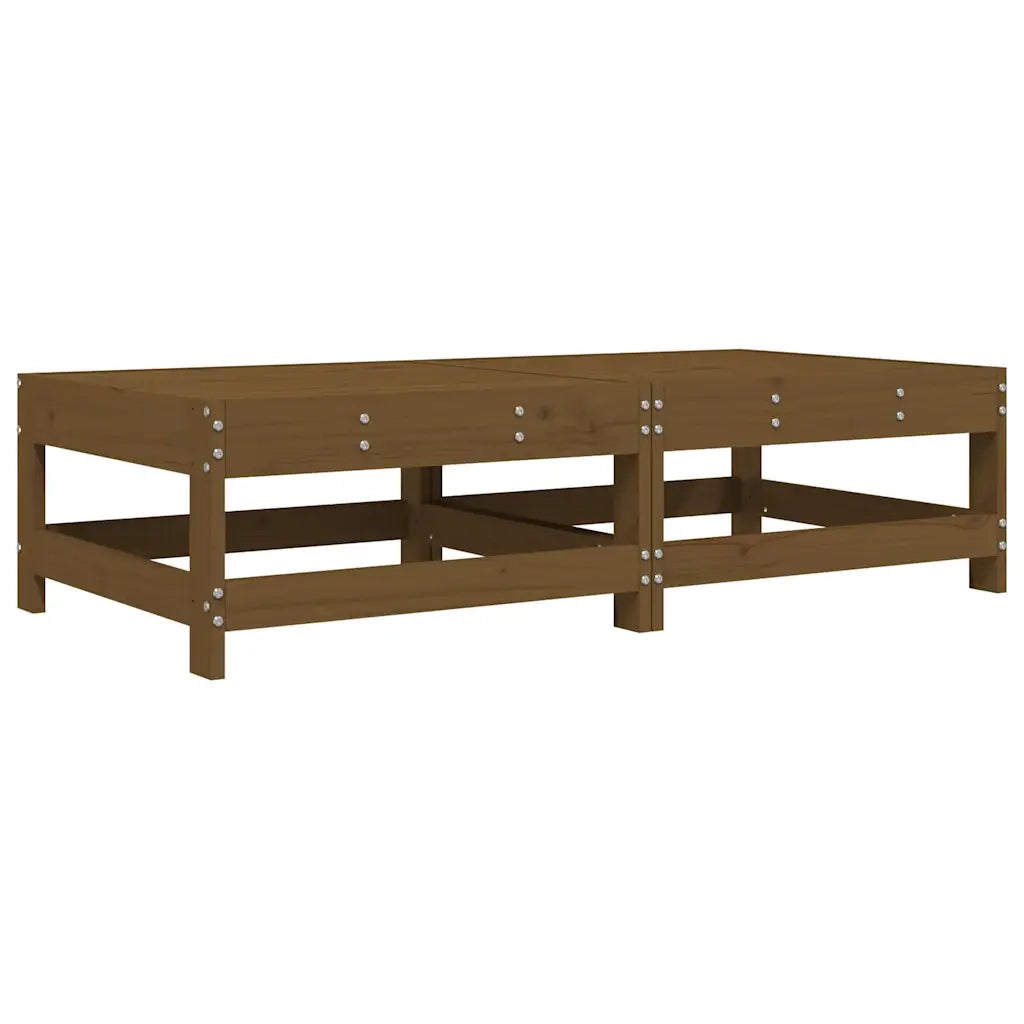 Sedia da giardino-Poggiapiedi Giardino con Cuscini 2pz Legno Massello Pino Ambra