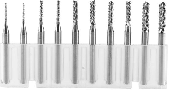 Wolfraamcarbide Snij-graveerkop 10 Stuks - Vingerfrezen Schachtdiameter 3,175 mm Lengte 38 mm Graveerbiten