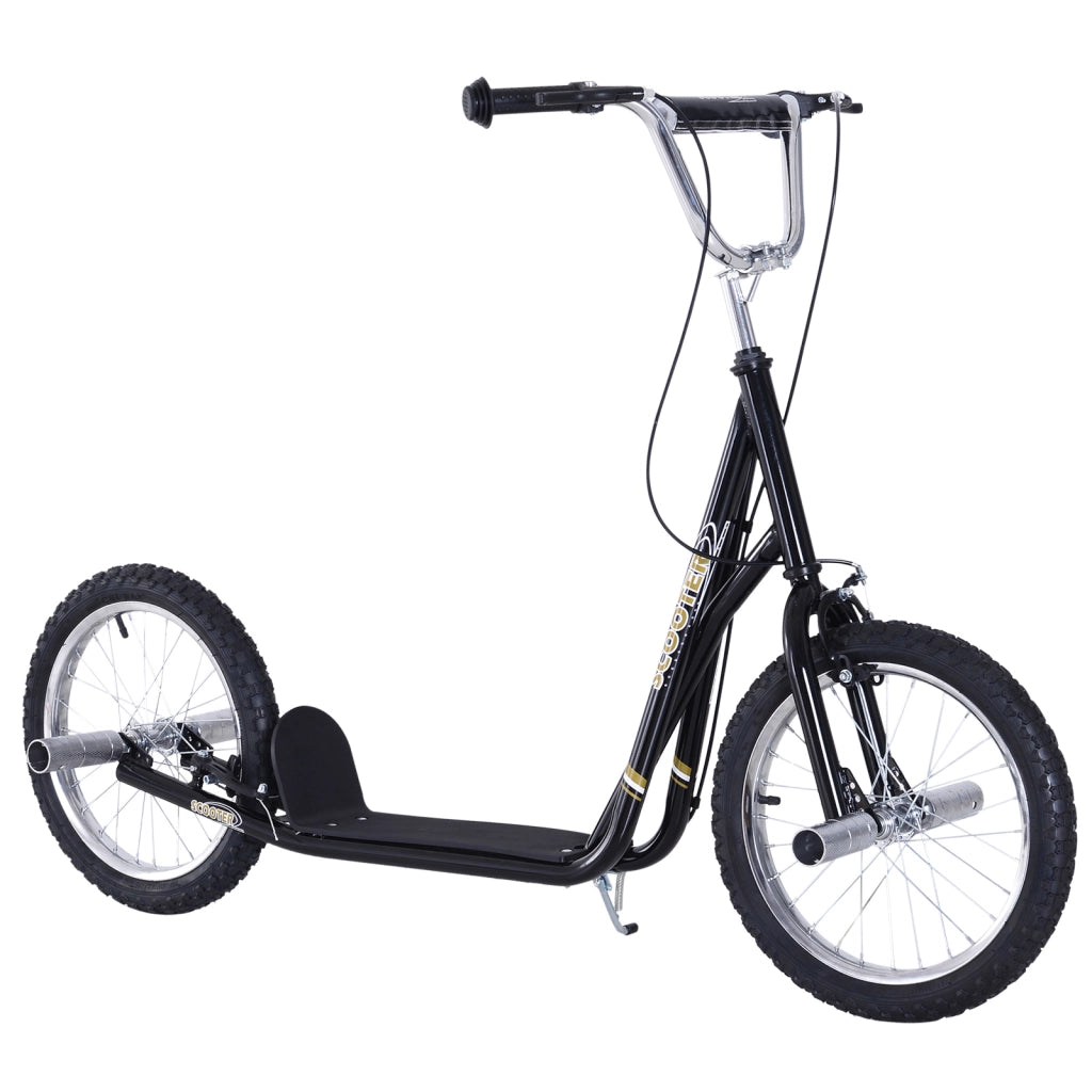 Scooter per bambini 5+ anni con ruote 16' pneumatici ¨C zephmum ¨C 143x58x92-100 cm nero