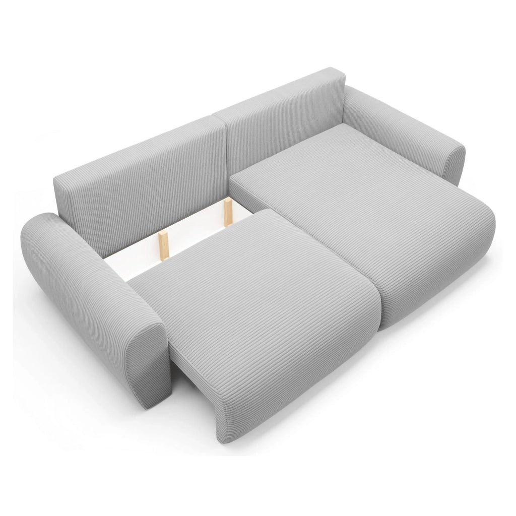 Paullo, Divano Letto con Penisola Contenitore, 253x153 cm Grigio