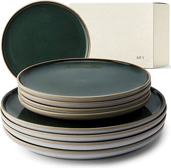 Set di servizio per zuppe e insalate, grande piatto da servizio, ciotola da zuppa, resistente al microonde, lavabile in forno a microonde, lavabile in lavastoviglie.