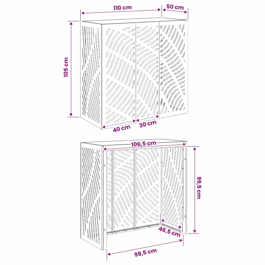 Copertura per condizionatore d'aria Argento 110 x 50 x 105 cm 8014119