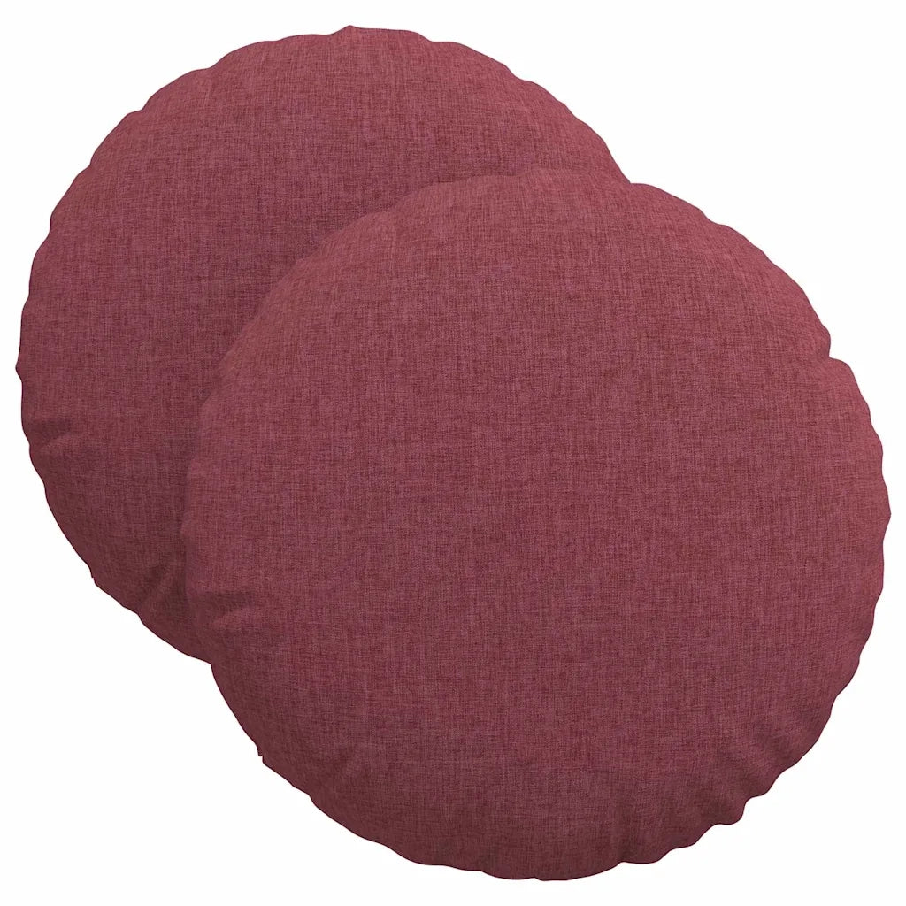 Cuscini per Seduta 2 pcs Rosso Vino Ø40 x 13 cm Tessuto