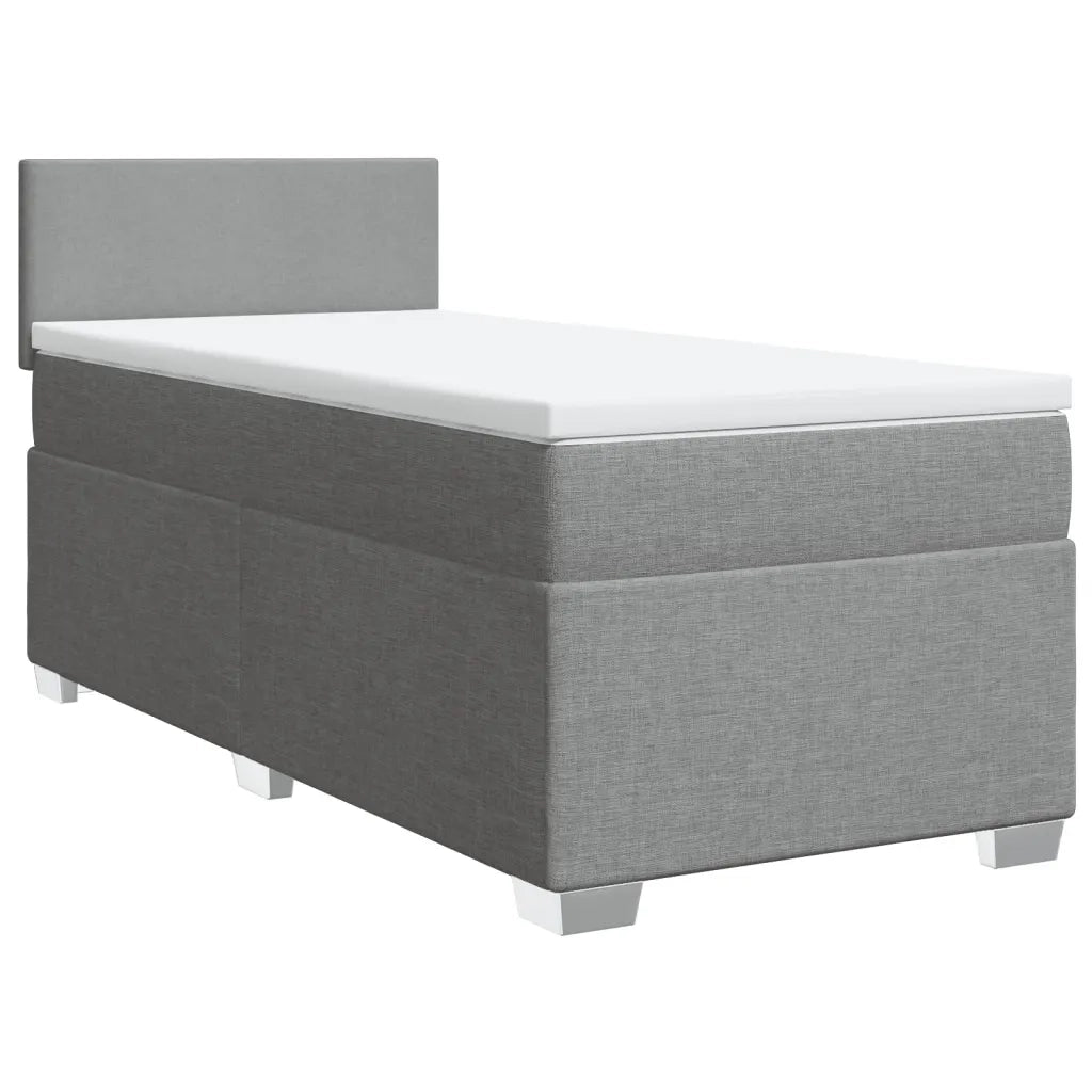 Giroletto a Molle con Materasso Grigio Chiaro100x200 cm Tessuto 3288092
