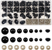 Vitamine per bambole 110 pezzi - Fili di riempimento per bambole - Nasini di sicurezza - Occhi per bambole - Materiale plastico - 14 mm a 30 mm - Occhi per bambole