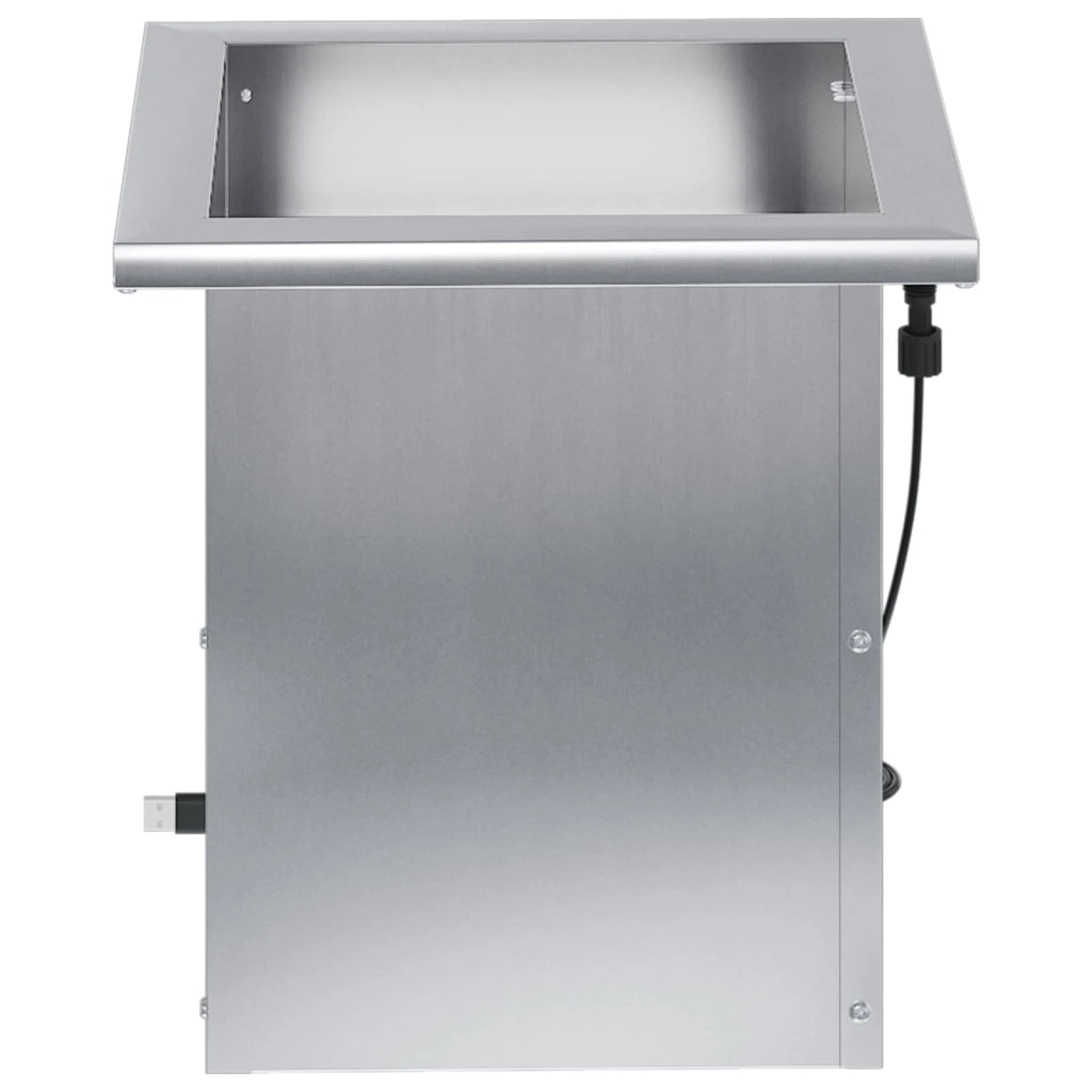 Fioriera da giardino con LED Argento 30 x 30 x 30 cm 8008066