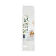 Specchio da appendere alla porta 33 x 119 cm con vetro antisfondamento design moderno polistirolo bianco 20_0012842