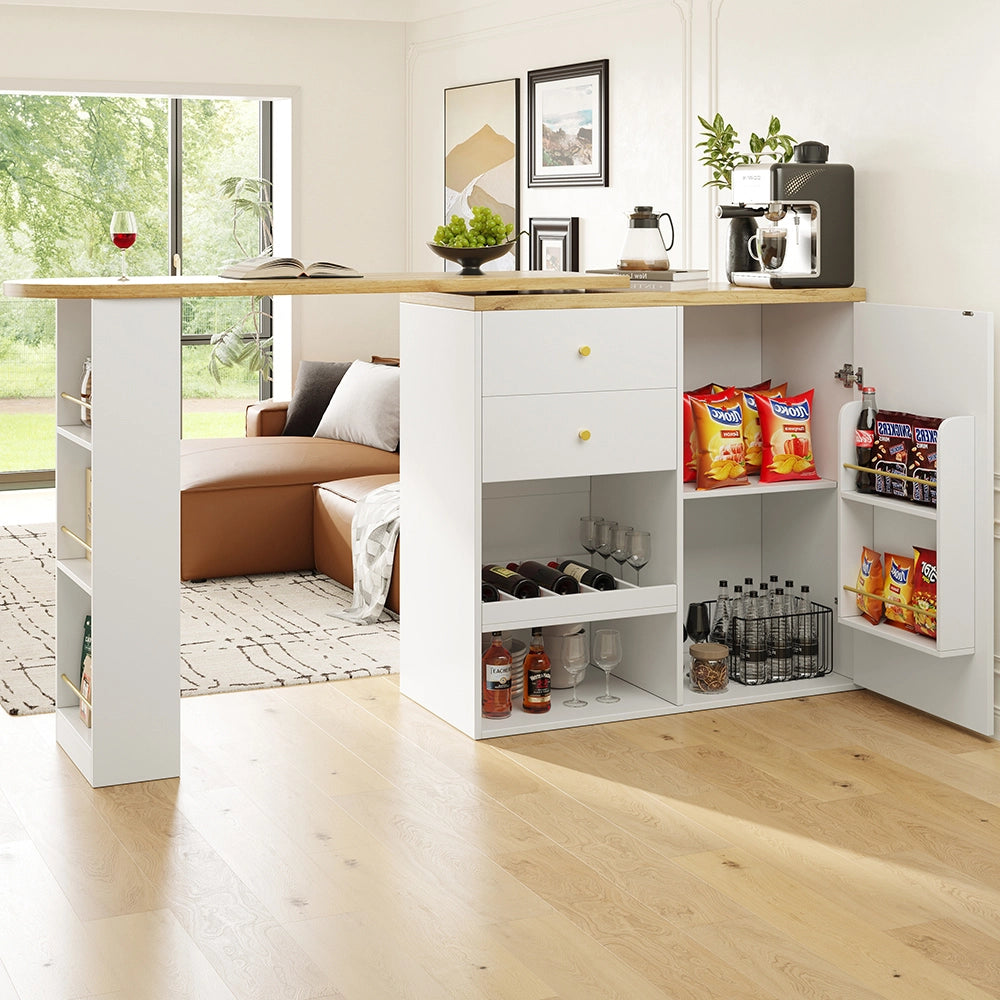 Tavolo Bar Girevole - Xylo - 105??39??102 cm - 2 Cassetti 3 Ripiani