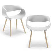 Set 2 sedie in polipropilene DILETTA con gambe in faggio, resistente ai raggi UV, design moderno, ideale per sala da pranzo, cucina, sala d’attesa, bar, ristoranti, colore Petrolio