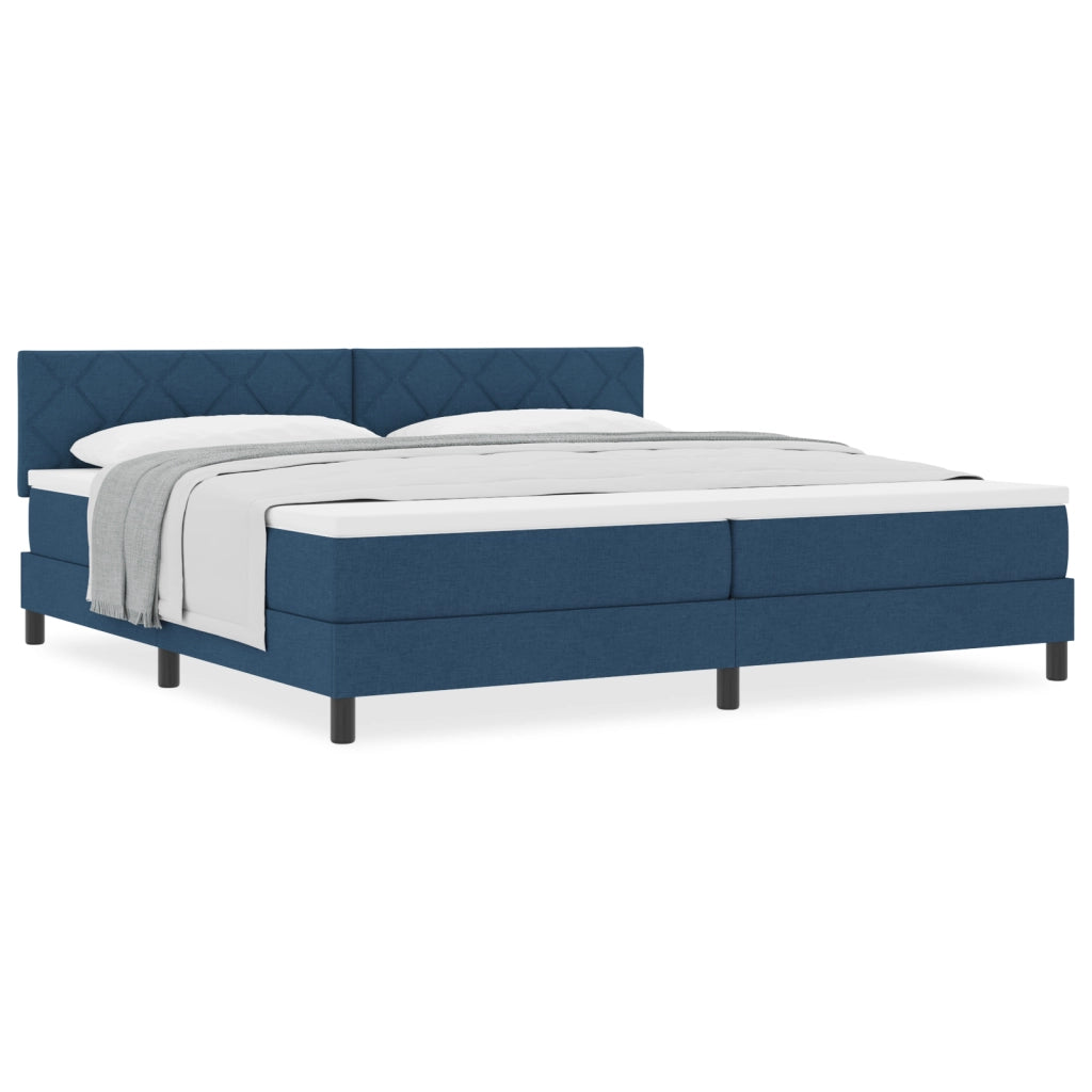 Letto con Molle Insacchettate Blu 200x200 cm Tessuto