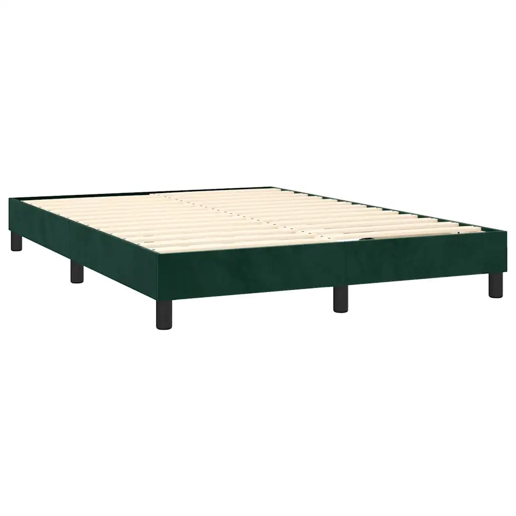Giroletto a Molle con Materasso Verde Scuro 140x200 cm Velluto 3127496