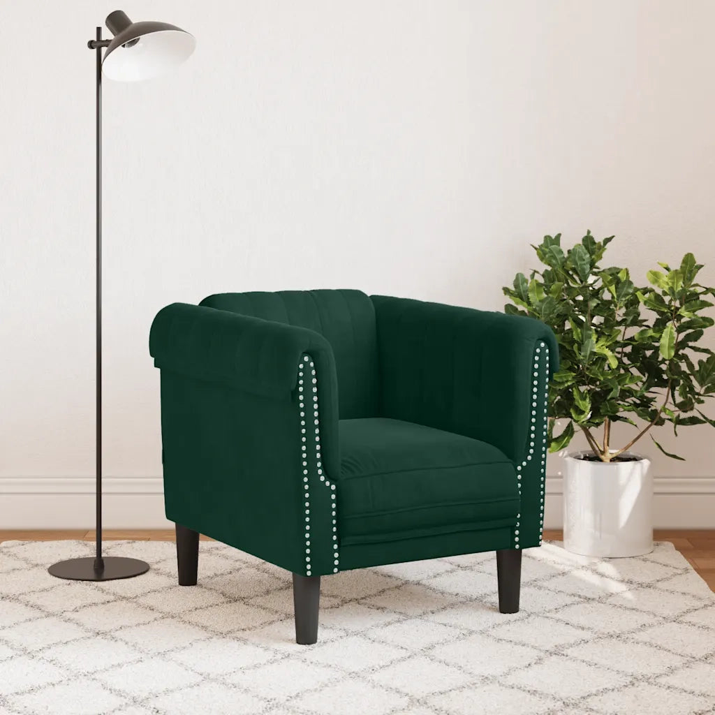 Poltrona | Sedia Relax Verde Scuro in Velluto