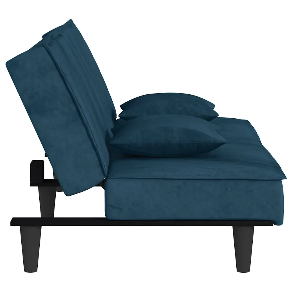 Divano Letto Blu in Velluto