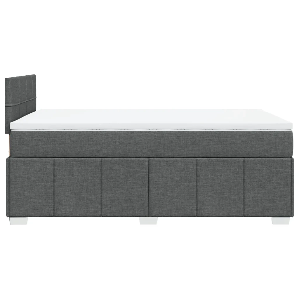 Giroletto a Molle con Materasso Grigio Scuro 120x200 cm Tessuto