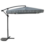 Trade Shop - Ombrellone Laterale Da Giardino Protezione Sole 2x3mt Impermeabile Grigio Con Base 223212 -