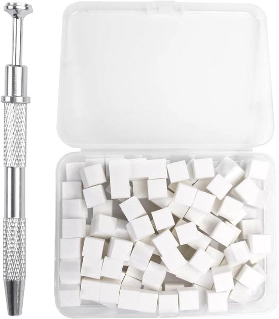 Mini Spugne per unghie con Gancio Metallico - Ideali per Gradient di Nail Art - Spugne in Memory Foam - Adatte per Progetti Professionali e DIY - 100 pezzi