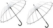 Paraplu Transparante XXL Helder - 2 pezzi - Nero - PVC vetro - 120 x 97 cm