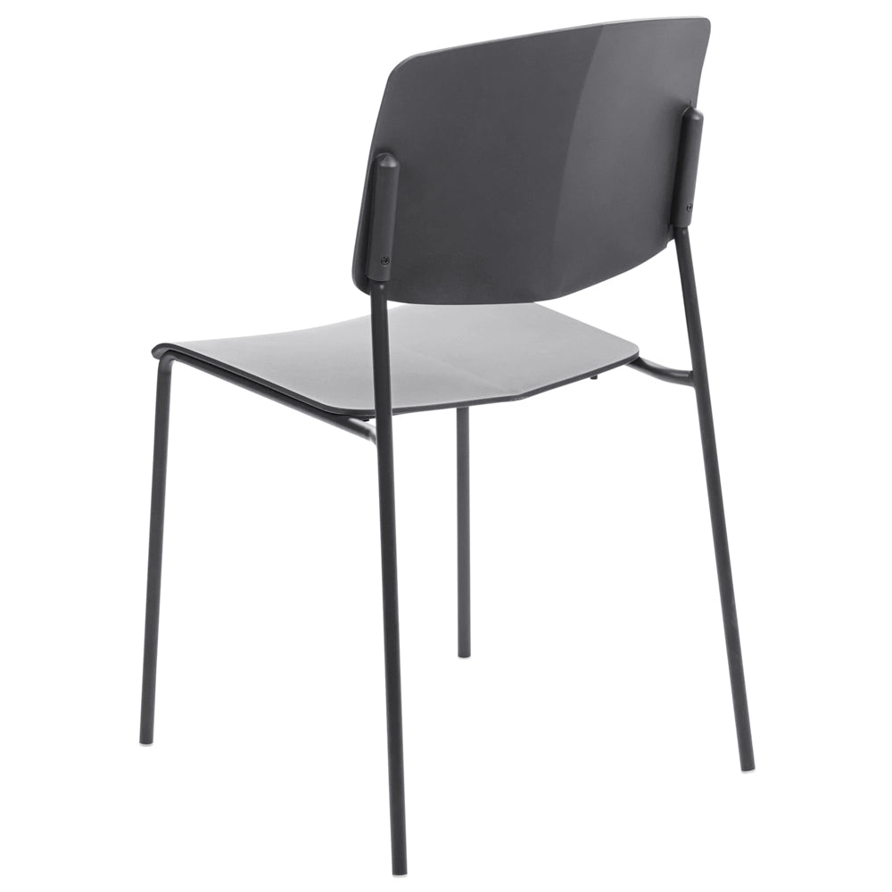 Set di 2 sedie da pranzo in plastica nero Design moderno e contemporaneo per la sala da pranzo