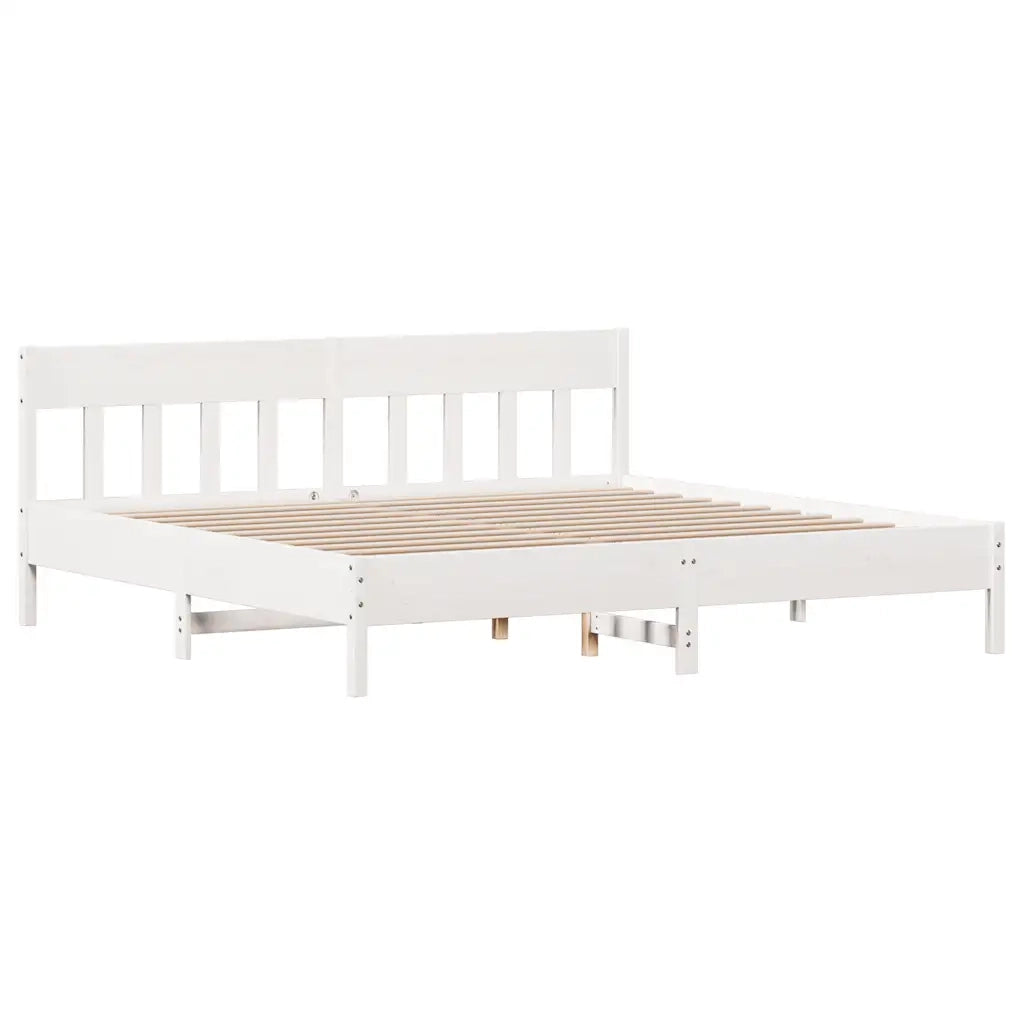 Giroletto senza Materasso Bianco 200x200 cm Legno Massello Pino 3301855