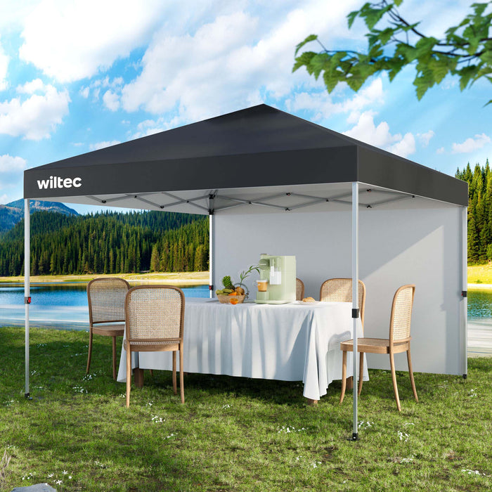 Gazebo pieghevole 3 x 3 m grigio con ruote, con tecnologia "One Push", da giardino con protezione UV 50+, per campeggio