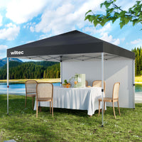 Gazebo pieghevole 3 x 3 m grigio con ruote, con tecnologia "One Push", da giardino con protezione UV 50+, per campeggio