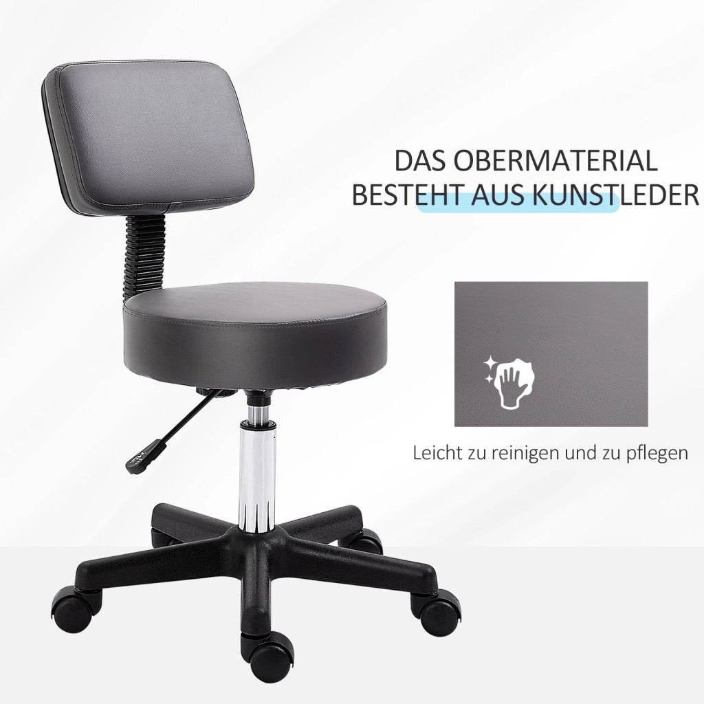 Sgabello ergonomico regolabile in altezza girevole 360¡ã ¨C zephmum ¨C Grigio, tessuto sintetico