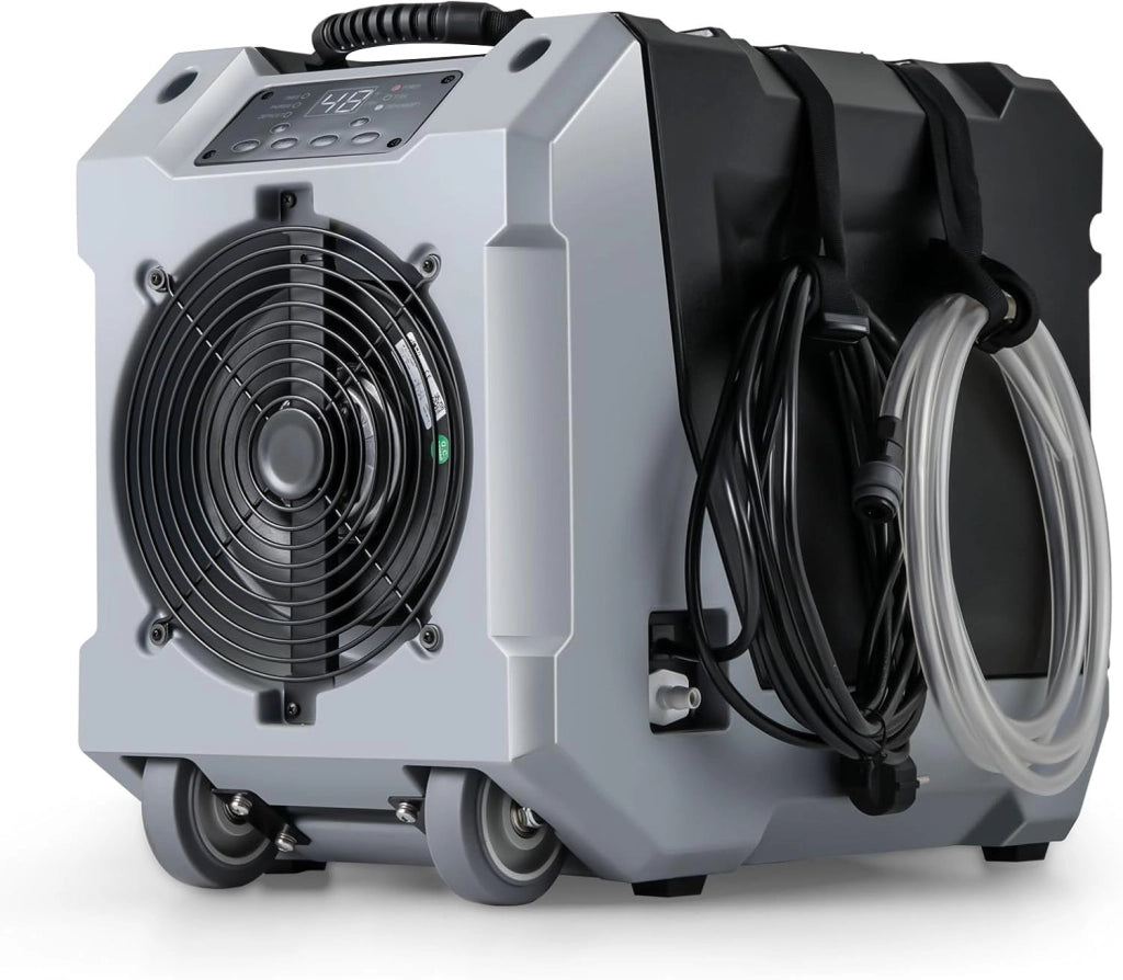 Deumidificatore Elettrico 85L/Giorno, Deumidificatore Industriale Professionale con Pompa di Scarico Automatica, Tubo di Scarico, Timer 24 Ore, per Cantine, Fabbriche, Magazzini (Arancione)