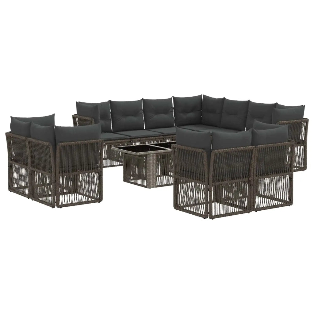 Set Divano da Giardino 12 pz Grigio polyrattan 3436565