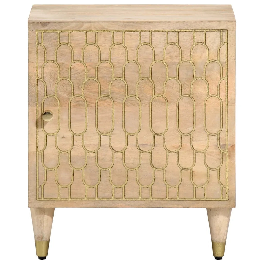 Comodini 2pz 40x33x46 cm in Legno Massello di Mango 358245